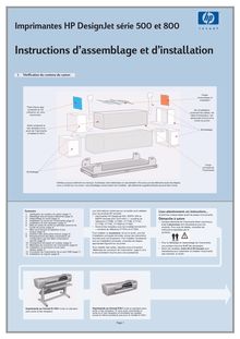 Notice Imprimantes HP  DesignJet 500 - Instructions d assemblage et d installation