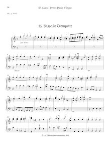 Partition 3, Basse de Trompette, Petites Pièces d Orgue, Lanes, Mathieu