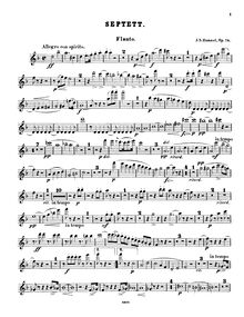 Partition flûte, Septett No.1 Op. 74, Hummel, Johann Nepomuk