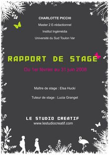 RAPPORT DE STAGE: Le studio créatif, Master E-Rédactionnel