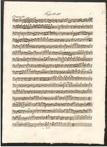 Partition basson 2, Concerto pour le Violon Principale avec Accompagnement de 2 Violons, Alto, Basse, flûte, 2 Hautbois, 2 Bassons & 2 Cors