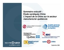 Secor Sommaire executif Etude syndiquee Chine