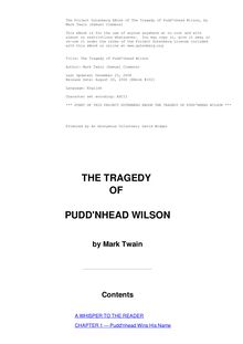 The Tragedy of Pudd nhead Wilson
