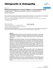 Postural development in school children: a cross-sectional study