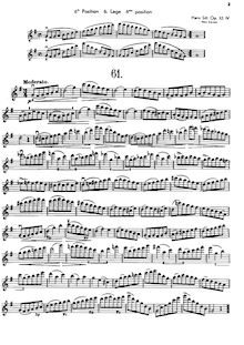 Partition complète, 100 Etüden als Unterrichtsmaterial zu jeder Violinschule zu gebrauchen par Hans Sitt