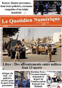 Le Quotidien Numérique d’Afrique n°1992 -du lundi 25 juillet 2022