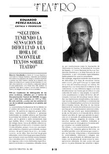 Entrevista a Eduardo Pérez-Rasilla, profesor y crítico teatral