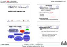 2ème cycle MIB Cancérologie Dépistage et prévention des cancers