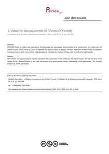 L industrie micoquienne de Vinneuf (Yonne) - article ; n°4 ; vol.90, pg 295-300
