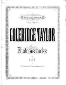 Partition violon 1, 5 Fantasiestücke, Coleridge-Taylor, Samuel