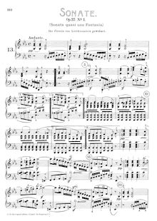 Partition complète, Piano Sonata No.13, Sonata quasi una fantasia par Ludwig van Beethoven