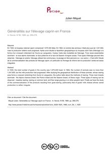 Généralités sur l élevage caprin en France  - article ; n°1 ; vol.58, pg 269-278