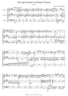 Partition Trio en E major, G.85, 6 corde Trios, G.83-88, Boccherini, Luigi