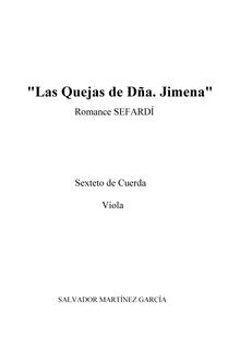 Partition viole de gambe, Las Quejas de Doña Jimena, Sexteto de Cuerda sobre un Romance Sefardí