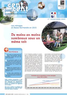 Les ménages en Basse-Normandie en 2015 -  De moins en moins nombreux sous un même toit
