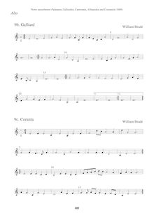 Partition Alto en G2 clef  (Galliard + Coranta), Newe ausserlesene Paduanen, Galliarden, Cantzonen, Allmand und Couranten