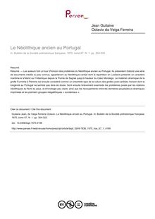 Le Néolithique ancien au Portugal - article ; n°1 ; vol.67, pg 304-322