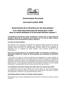 CP FNE directive sols 9 juillet 2008