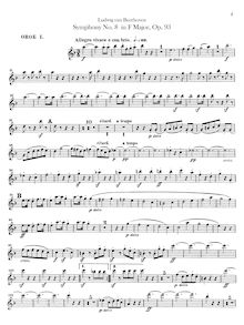 Partition hautbois 1, 2, Symphony No.8, F major, Beethoven, Ludwig van