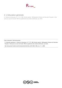 L éducation générale  ; n°1 ; vol.71, pg 24-63