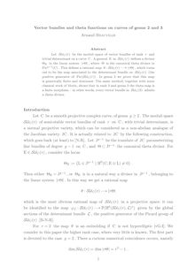 Vector bundles and theta functions on curves of genus and
