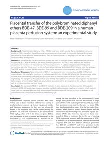 Placental transfer of the polybrominated diphenyl ethers BDE-47, BDE-99 and BDE-209 in a human placenta perfusion system: an experimental study