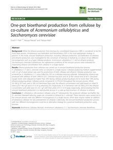One-pot bioethanol production from cellulose by co-culture of Acremonium cellulolyticus and Saccharomyces cerevisiae