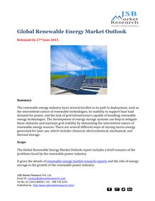 Global Renewable Energy Market Outlook - JSB Market Research