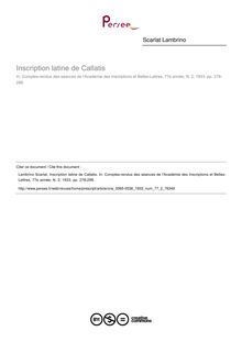 Inscription latine de Callatis - article ; n°2 ; vol.77, pg 278-288