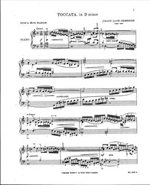 Partition Toccata en D minor, FbWV 102, Toccatas, Froberger, Johann Jacob