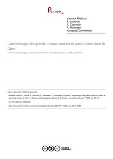 L archéologie des grands travaux routiers et autoroutiers dans le Cher - article ; n°1 ; vol.28, pg 96-101