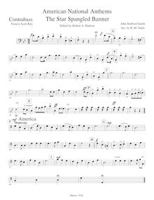 Partition Basses, American National hymnes, Francis Scott Key (1779–1843)Samuel Francis Smith (1808-1895)