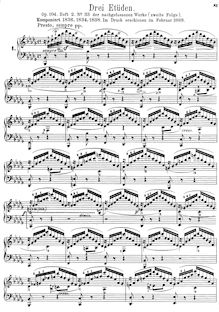 Partition complète, 3 Etudes, Drei Etüden für das Pianoforte, Op.104b