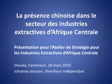 Les activités chinoises dans les industries extractives d Afrique  ...