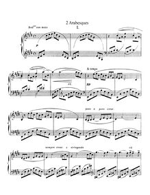 Partition complète, Deux Arabesques, 1. E major2. G major, Debussy, Claude par Claude Debussy
