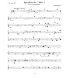 Partition cor 2 (F), Symphony No.4  Pastorale , Symphony on Canadian Folk Themes par Michel Rondeau