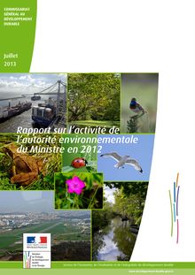 Rapport sur l activité de l autorité environnementale du Ministre en 2012.- 22 p.