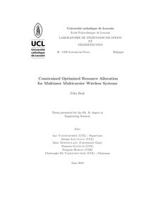 Constrained optimized resource allocation for multiuser multicarrier wireless systems