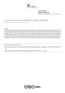 La situation du logement dans la région parisienne - article ; n°1 ; vol.12, pg 129-140