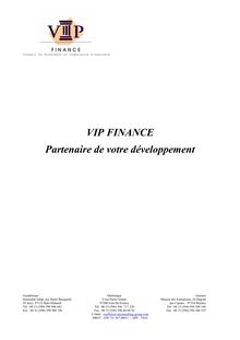 VIP FINANCE Partenaire de votre développement