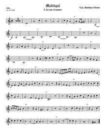 Partition ténor viole de gambe 1, aigu clef, Madrigali a 5 voci, Libro 2 par Giovanni Battista Mosto
