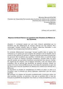 Chambres de Métiers et de l Artisanat - Benoît Hamon - 21 04 17
