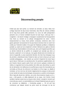 Déconnecting people
