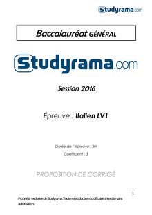 Corrige BACES Italien LV1 2016