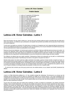 Lettres à M. Victor Calmètes