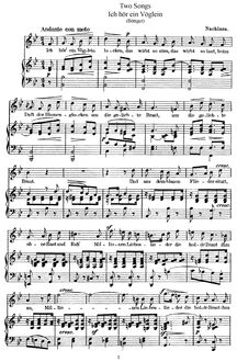 Partition complète, 2 chansons, WoO 18, Mendelssohn, Felix
