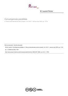 Convergences parallèles - article ; n°1 ; vol.54, pg 13-16