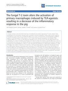 The fungal T-2 toxin alters the activation of primary macrophages induced by TLR-agonists resulting in a decrease of the inflammatory response in the pig