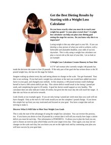 Get the Best Dieting Results by Starting with a Weight Loss Calculator