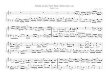 Partition , Allein zu dir, Herr Jesu Christ, BWV 1100, pour Neumeister Collection, BWV 1090-1120